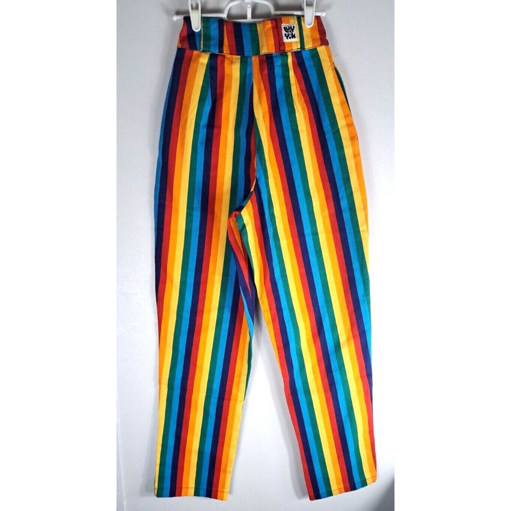 Womens Lucy & Yak Jeans Addison Rainbow Striped New N… Gem